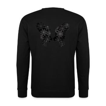 angelwings,flügel,aquarell,spinne, engelsflügel - Unisex Pullover - Schwarz - Hinten - Alina (178cm)