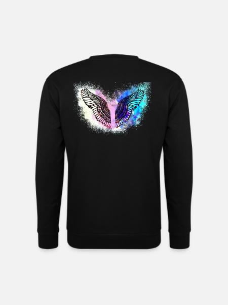 angelwings,flügel,aquarell,bunt,engelsflügel - Unisex Pullover - Schwarz