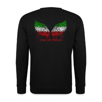 Angelwings,Liberté de vie de femme,Iran,Angel Wings - Sweat-shirt Unisexe - noir - Dos - Alina (178cm)
