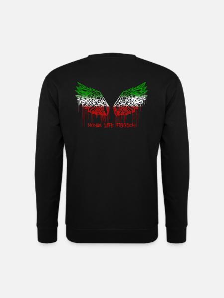 angelwings,woman life freedom,iran,engelsflügel - Unisex Pullover - Schwarz