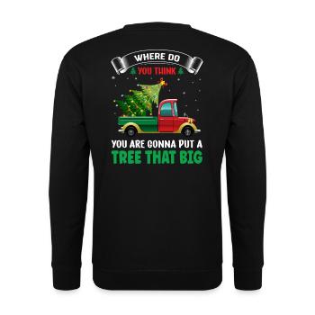 Christmas with Christmas Tree Design - Unisex Sweatshirt - black - Back - Alina (178cm)
