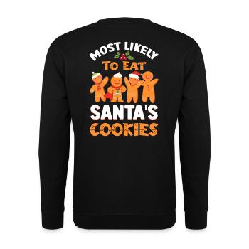 Santa Gingerbread - Lebkuchen man Design - Unisex Pullover - Schwarz - Hinten - Alina (178cm)
