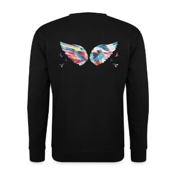 Angelwings,Wings,Aquarelle,Coloré,Angel Wings - Sweat-shirt Unisexe - noir - Dos - Alina (178cm)