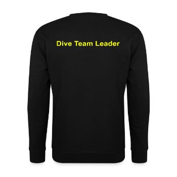 Dive Team Leader - Unisex Pullover - Schwarz - Hinten - Alina (178cm)