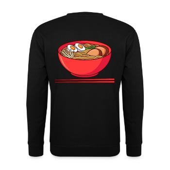 Ramen Design Kawaii Art shirt - Unisex Sweatshirt - black - Back - Alina (178cm)