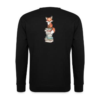 Renard sur pile de livres - Sweat-shirt Unisexe - noir - Dos - Michal (187cm)
