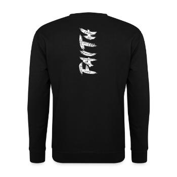 GLAUBE - Versteckte Worte Christliches Design - Unisex Pullover - Schwarz - Hinten - Alina (178cm)