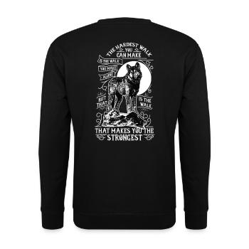 Lonely wolf - Unisex Sweatshirt - black - Back - Alina (178cm)
