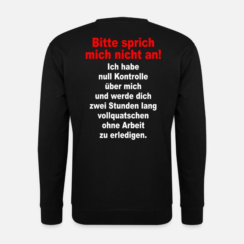 S’il vous plaît, ne me parlez pas, ironie, sarcasme, bureau - Sweat-shirt Unisexe - noir