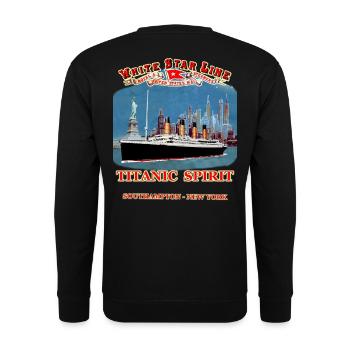 TITANIC SPIRIT Kreation Louis RUNEMBERG © Adagp - Unisex Pullover - Schwarz - Hinten - Alina (178cm)