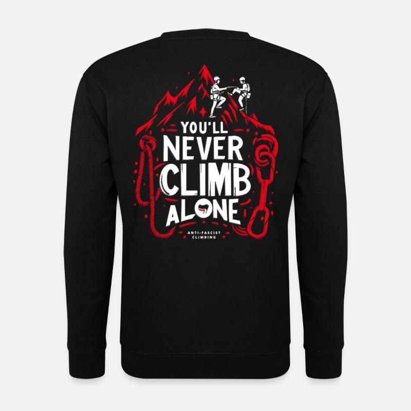 You'll never climb alone - Unisex Sweatshirt - black