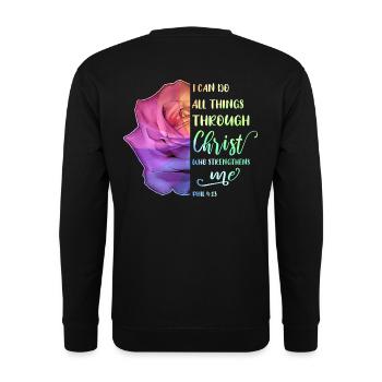 I Can Do All Things Through Christ LGBT Jesus - Unisex Sweatshirt - black - Back - Alina (178cm)