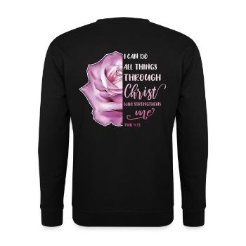 I Can Do All Things Through Christ LGBT Jesus - Unisex Sweatshirt - black - Back - Alina (178cm)