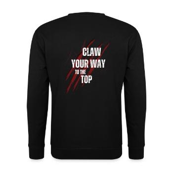 Kralle dich an die Spitze - Inspirierendes T-Shirt - Unisex Pullover - Schwarz - Hinten - Alina (178cm)