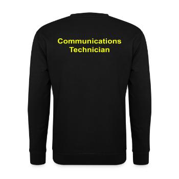 Communications Technician - Unisex Pullover - Schwarz - Hinten - Michal (187cm)