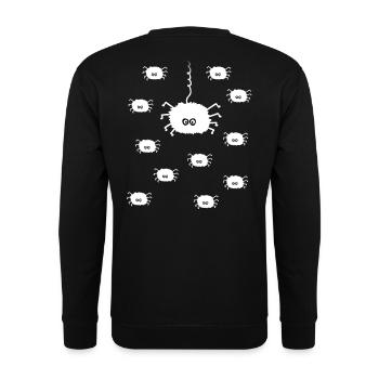 Spinnen Halloween Kostüm Spinnenfan Geschenk - Unisex Pullover - Schwarz - Hinten - Alina (178cm)