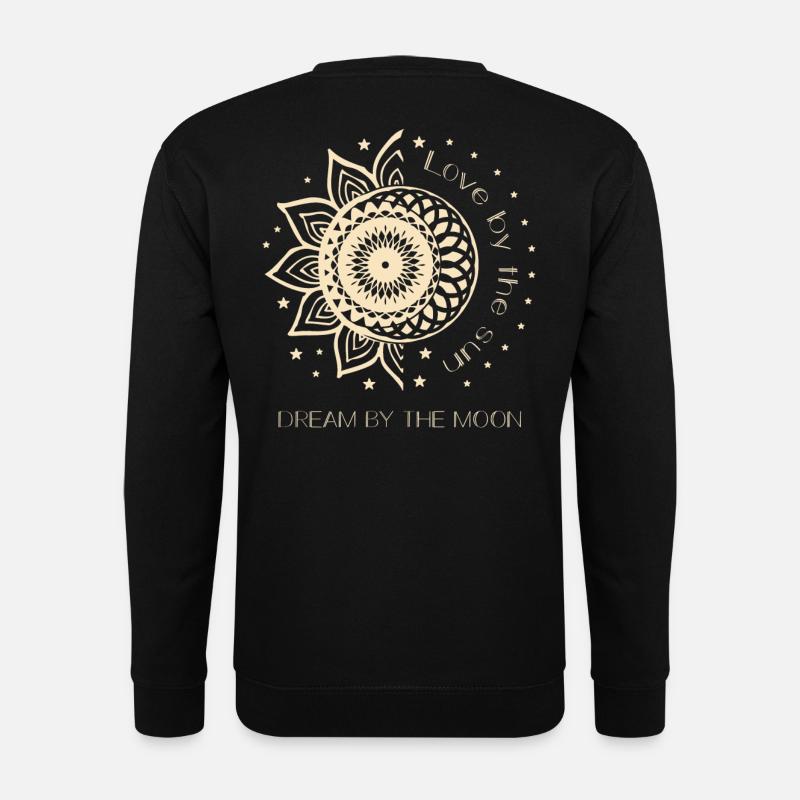 Love By The Sun Dream By The Moon Boho Geschenk - Unisex Pullover - Schwarz
