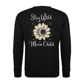 Stay Wild Moon Child Moon Stars - Unisex Sweatshirt - black - Back - Alina (178cm)
