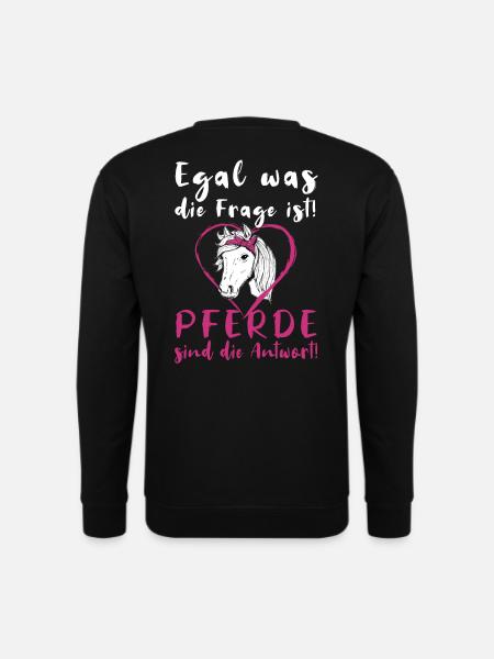 Pferde Reiterin Lustiger Spruch - Unisex Pullover - Schwarz