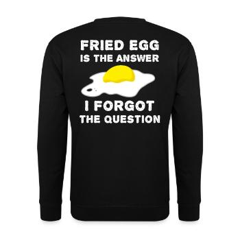 Fried Egg Funny - Unisex Sweatshirt - black - Back - Alina (178cm)