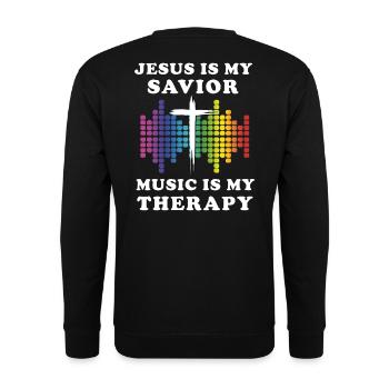 Musik Christlich - Unisex Pullover - Schwarz - Hinten - Alina (178cm)