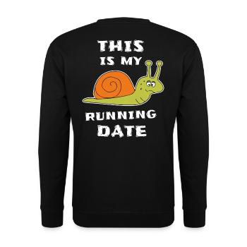 Langsame Schnecke Läufer Joggen - Unisex Pullover - Schwarz - Hinten - Alina (178cm)