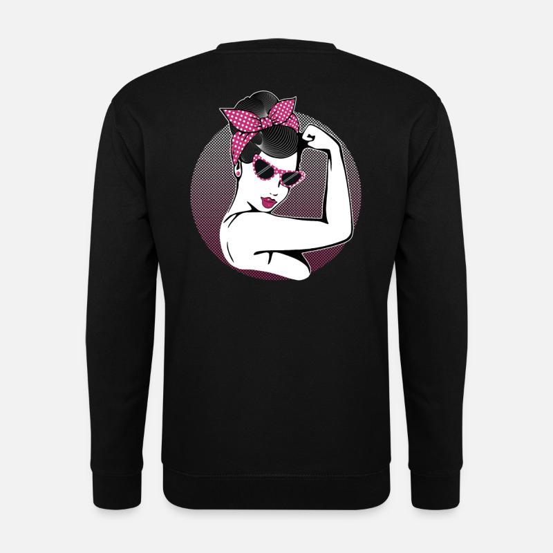 Retro Rockabilly Girl - Unisex Pullover - Schwarz