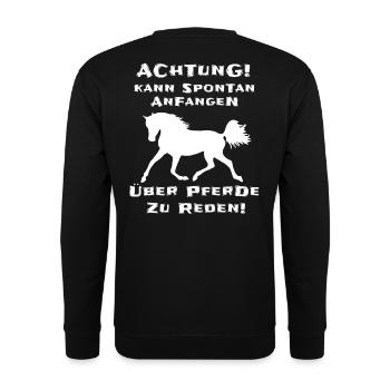 Pferde Reiterin Lustiger Spruch - Unisex Pullover - Schwarz - Hinten - Michal (187cm)