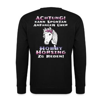 Hobby Horsing Hobby Horse - Unisex Pullover - Schwarz - Hinten - Alina (178cm)