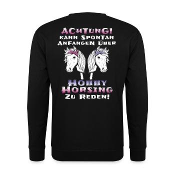 Hobby Horsing Hobby Horse - Unisex Pullover - Schwarz - Hinten - Alina (178cm)