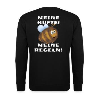 Dicke Hummel Hummelhüfte - Unisex Pullover - Schwarz - Hinten - Alina (178cm)