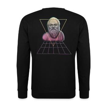 Sokrates Philosoph Student Geschenk - Unisex Pullover - Schwarz - Hinten - Alina (178cm)