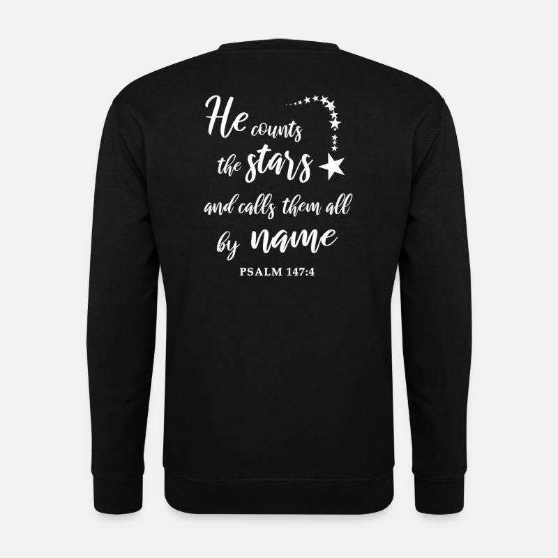 Christlich Gott Glauben Psalm 147:4 - Unisex Pullover - Schwarz