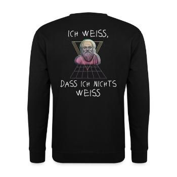 Sokrates Griechischer Philosoph - Unisex Pullover - Schwarz - Hinten - Alina (178cm)