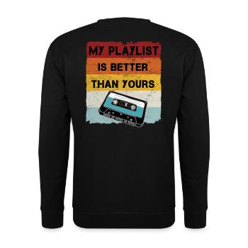 Retro Kassette Cool Musiker - Unisex Pullover - Schwarz - Hinten - Alina (178cm)