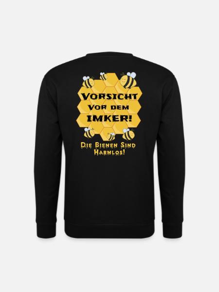 Vorsicht Vor Dem Imker Bienen Lustig - Unisex Pullover - Schwarz