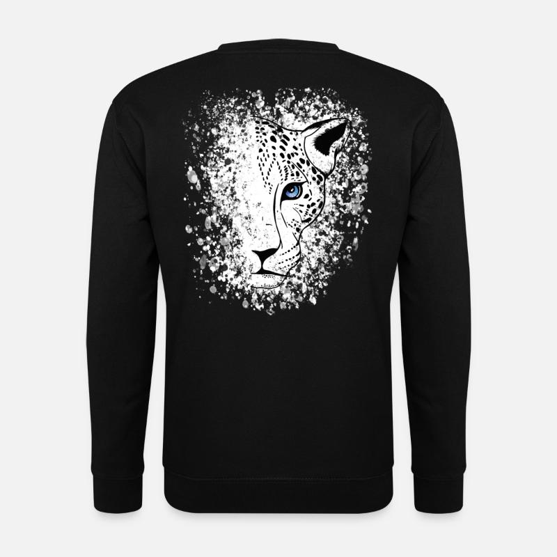 Schneeleopard Cool Raubkatze - Unisex Pullover - Schwarz