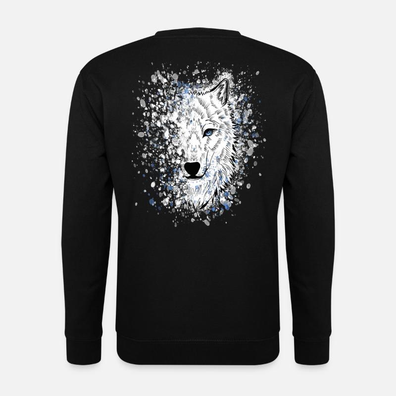 Polarwolf Weißer Wolf - Unisex Pullover - Schwarz
