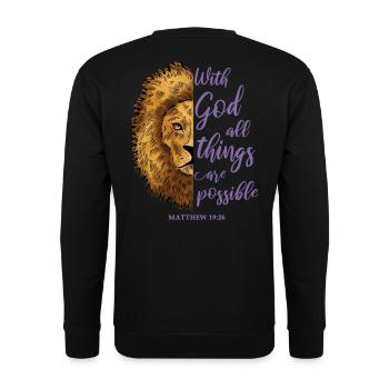Citation pertinente Léo - Sweat-shirt Unisexe - noir - Dos - Alina (178cm)