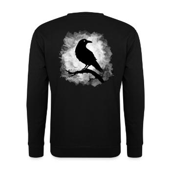 Raven Crow Moonlight Gloomy - Unisex Sweatshirt - black - Back - Alina (178cm)