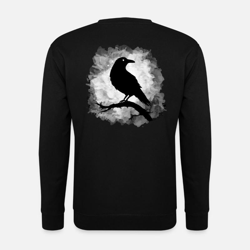 Rabe Krähe Mondschein Düster - Unisex Pullover - Schwarz