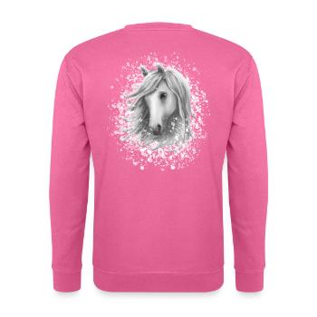 Tête de cheval dans la neige - Sweat-shirt Unisexe - rose - Dos