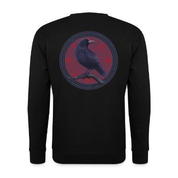 Rabe Krähe Keltisch Kelten - Unisex Pullover - Schwarz - Hinten - Alina (178cm)