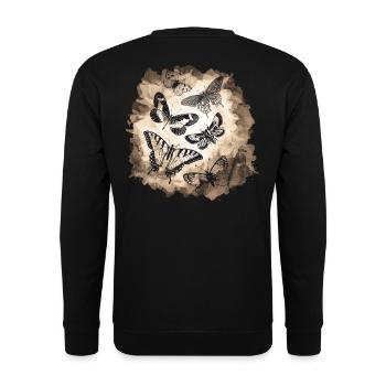 Schmetterlinge Insekten Geschenk - Unisex Pullover - Schwarz - Hinten - Alina (178cm)