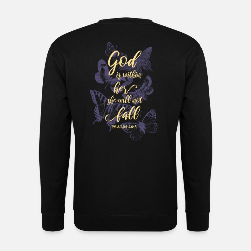 Schmetterlinge Bibelvers Christlich - Unisex Pullover - Schwarz