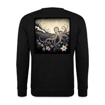 Octopus - Unisex Sweatshirt - black - Back - Alina (178cm)