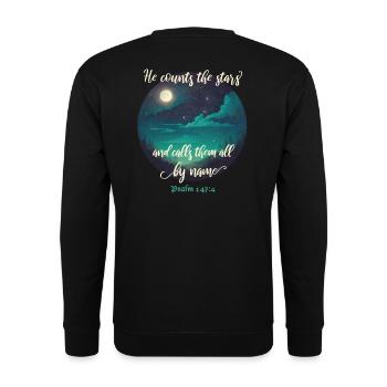 Bible verse Christian religious motif - Unisex Sweatshirt - black - Back - Alina (178cm)