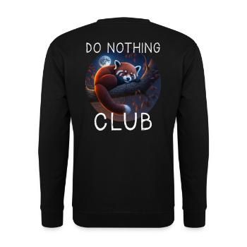 Do Nothing Club Roter Panda - Unisex Pullover - Schwarz - Hinten - Alina (178cm)