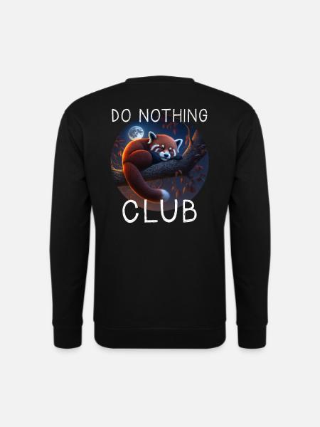 Do Nothing Club Roter Panda - Unisex Pullover - Schwarz