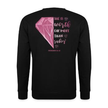 Christian religious motif - Unisex Sweatshirt - black - Back - Alina (178cm)